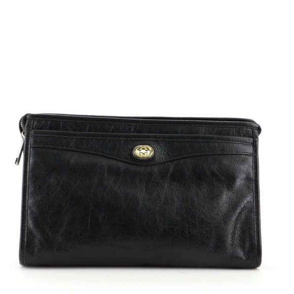 Gucci GG Marina Cracked Leather Clutch - Picture 1 of 5
